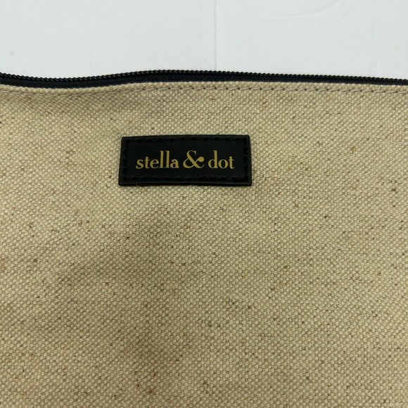 Stella & Dot Makeup Cosmetic Utility Zippered Canvas Bag - Picture 2 of 5